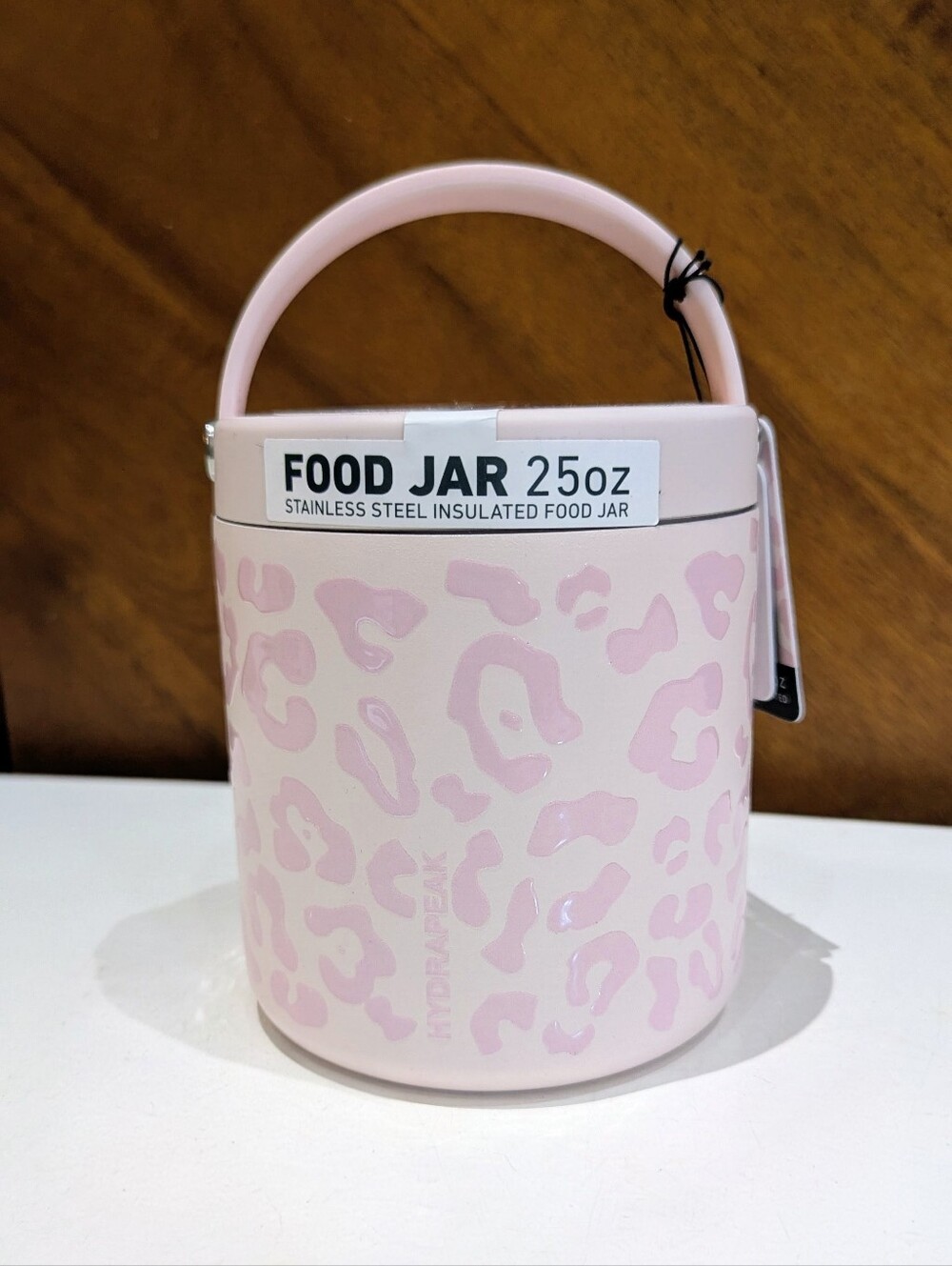 New Hydrapeak Food Jar 25oz Pink Leopard Print Insulated Lunch Container